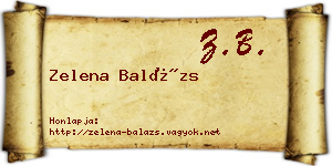 Zelena Balázs névjegykártya